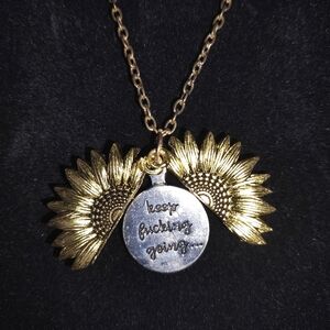 Sunflower peek a boo necklace